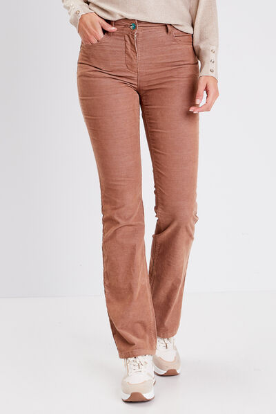 Pantalon bootcut marron femme