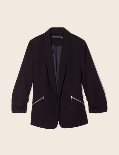 Veste esprit tailleur ajustée noir femme
