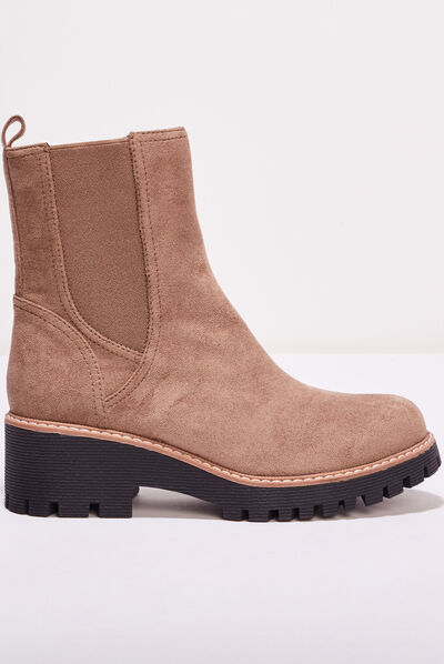 Bottines chelsea crantées marron femme