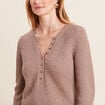 Pull manches longues taupe femme