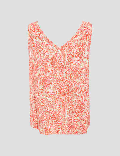 Blouse sans manches ecru femme
