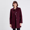 Manteau &eacute;vas&eacute; boutonn&eacute; noir femme