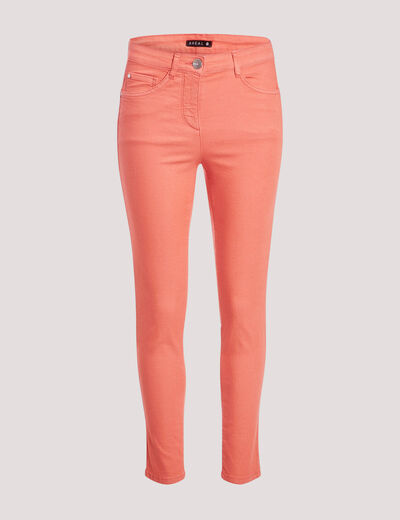 Pantalon léger taille standard 7/8ème orange clair femme