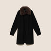 Gilet droit long col chemise noir femme