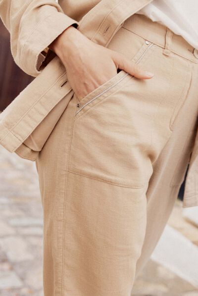 Pantalon flou sable femme