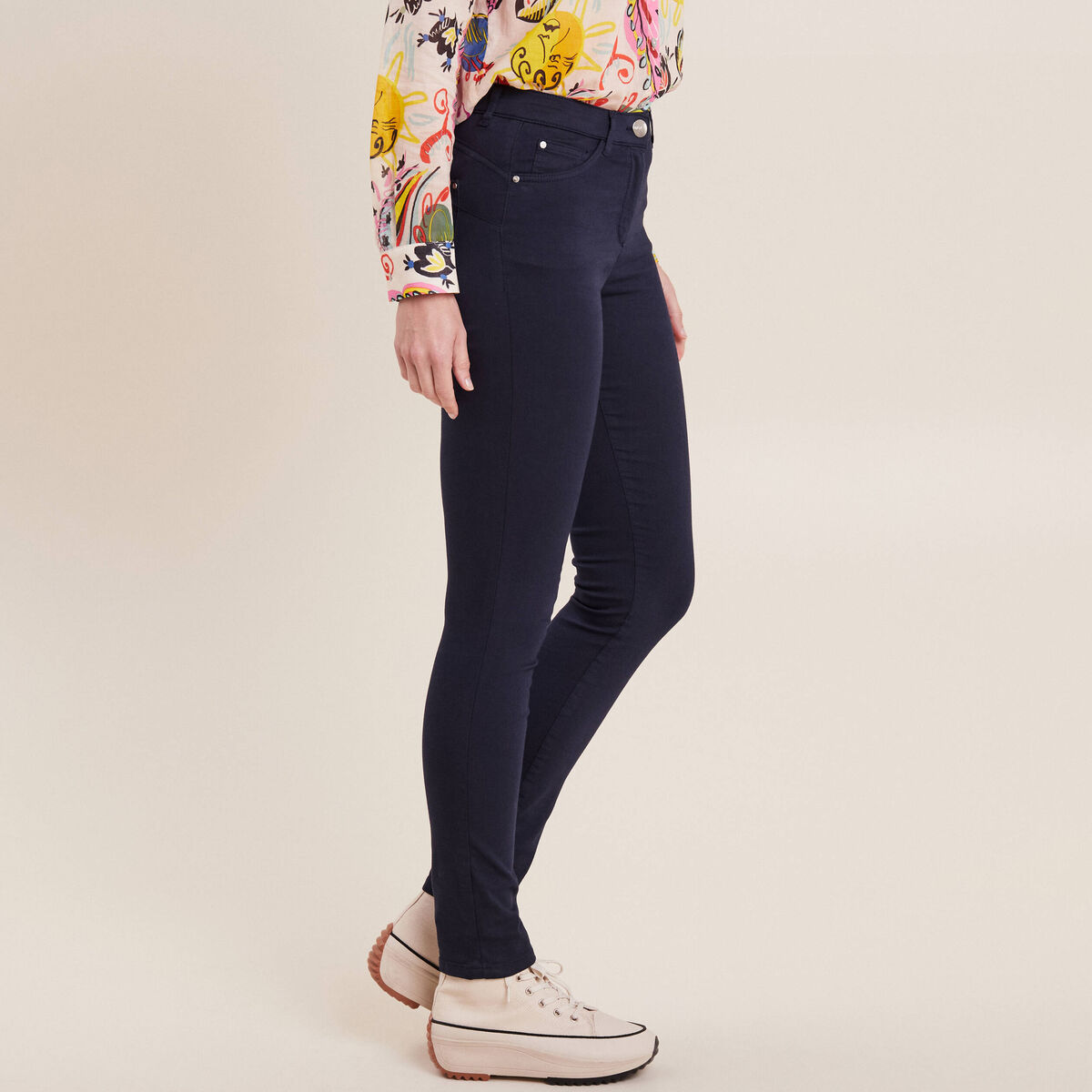 Pantalon magique Le L&eacute;ger coupe ajust&eacute;e bleu marine femme