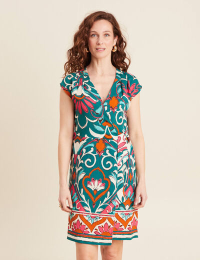Robe portefeuille rose femme