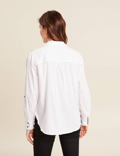 Chemise manches longues ecru femme