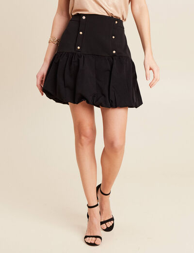 Jupe ajustée effet boule noir femme