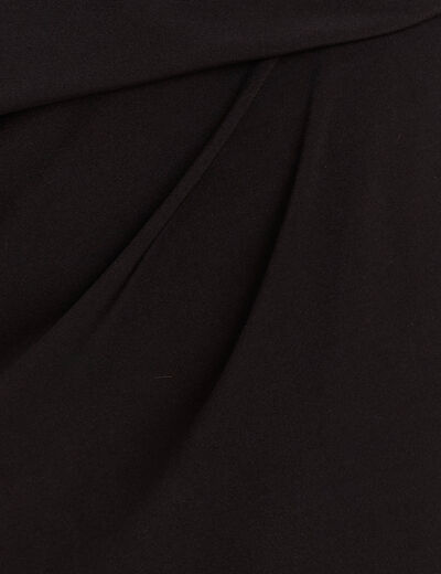 Robe cintrée courte col rond noir femme