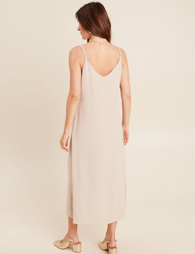 Robe 2 en 1 col rond gris clair femme