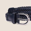 Ceinture large tress&eacute;e bleu marine femme
