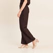 Pantalon large 7/8&egrave;me marron femme