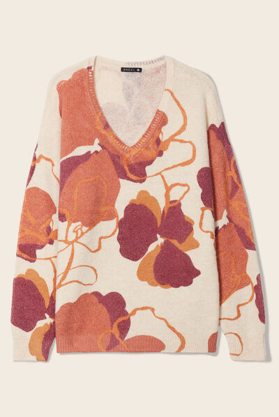 Pull manches longues blanc femme