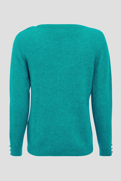 Pull manches longues vert menthe femme