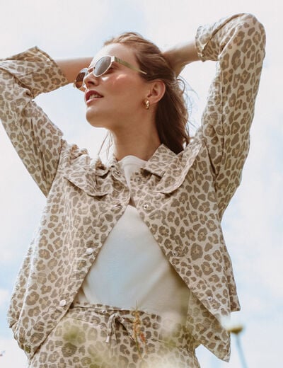 Chemise esprit veste blanc femme