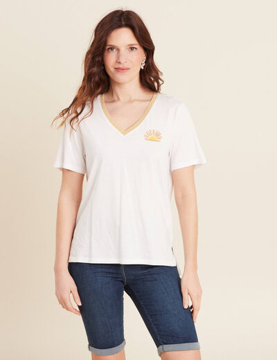T-shirt manches courtes blanc femme