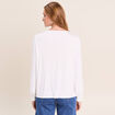 Blouse droite manches longues dentelle ecru femme