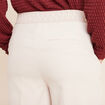 Pantalon taille haute en velours sable femme