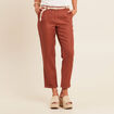 Pantalon flou ceinturé marron foncé femme