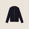 Gilet manches longues zippé bleu marine femme