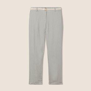 Pantalon flou ceinturé vert clair femme