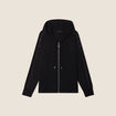 Gilet manches longues capuche noir femme