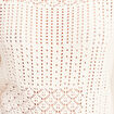 Pull ajour&eacute; col rond manches courtes ecru femme