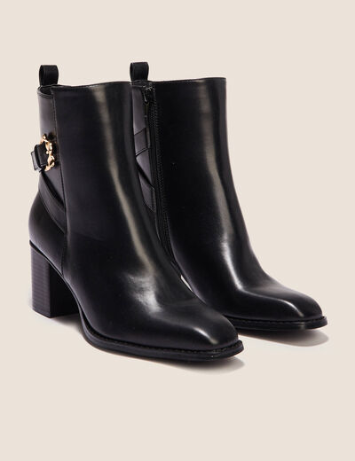 Bottines à talons avec boucles noir femme