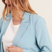 Veste tailleur droite bleu gris femme