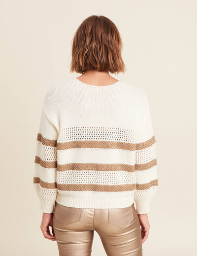 Pull manches longues blanc femme