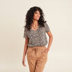 T-shirt manches courtes beige femme