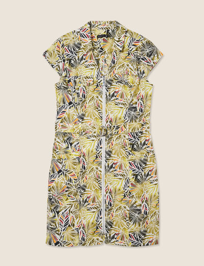 Robe droite zippée vert femme