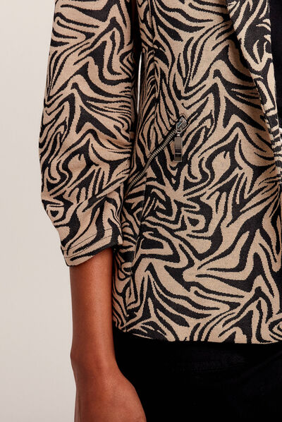 Veste droite manches 3/4 noir femme