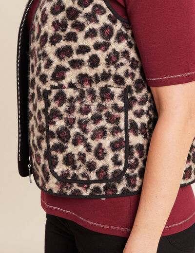 Gilet sans manches laine mouton beige femme