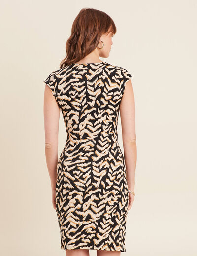 Robe ajustée courte noir femme