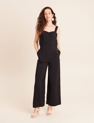 Combinaison r&eacute;versible col c&oelig;ur noir femme