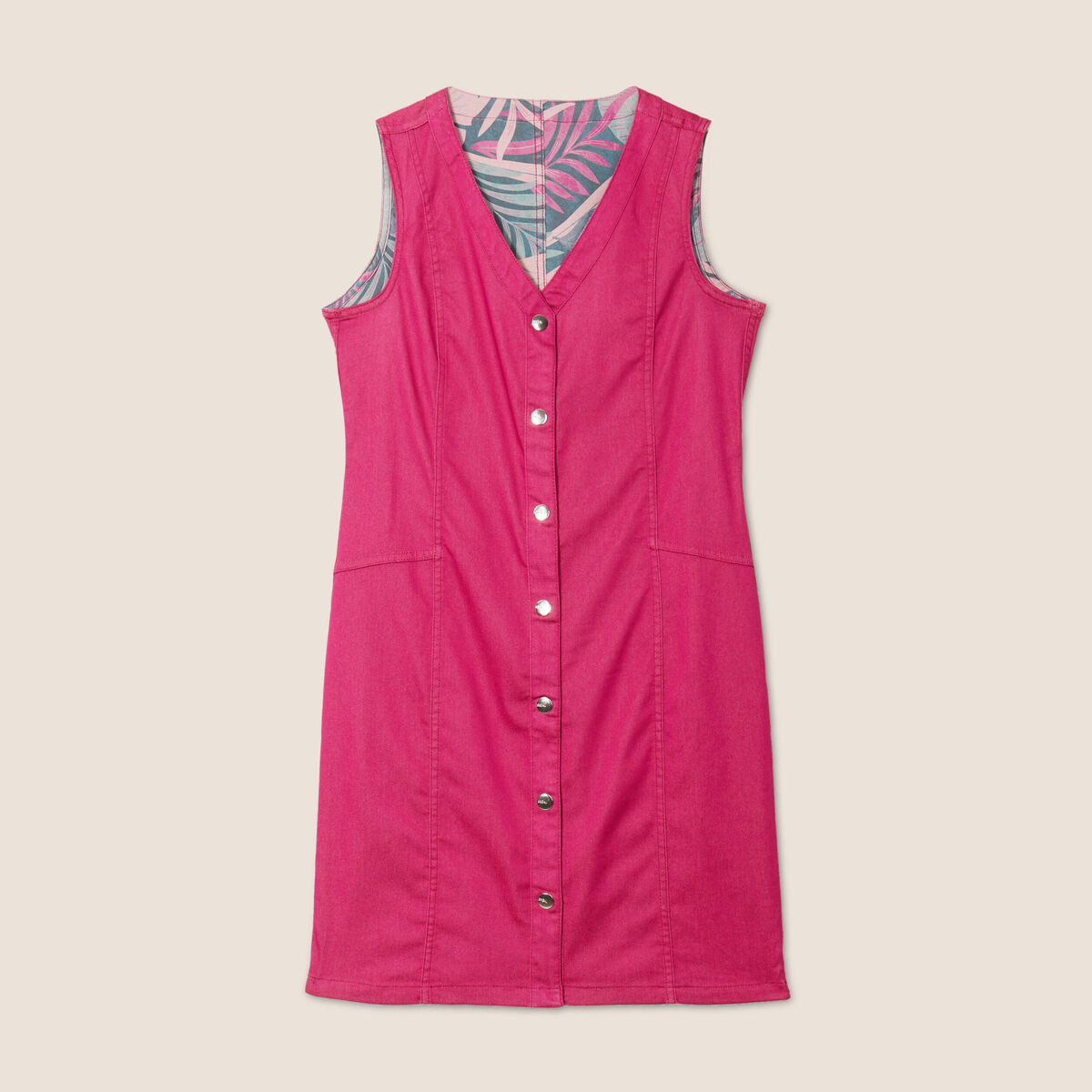 Robe fourreau réversible rose fushia femme
