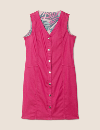 Robe fourreau réversible rose fushia femme