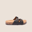 Mules à paillettes noir femme
