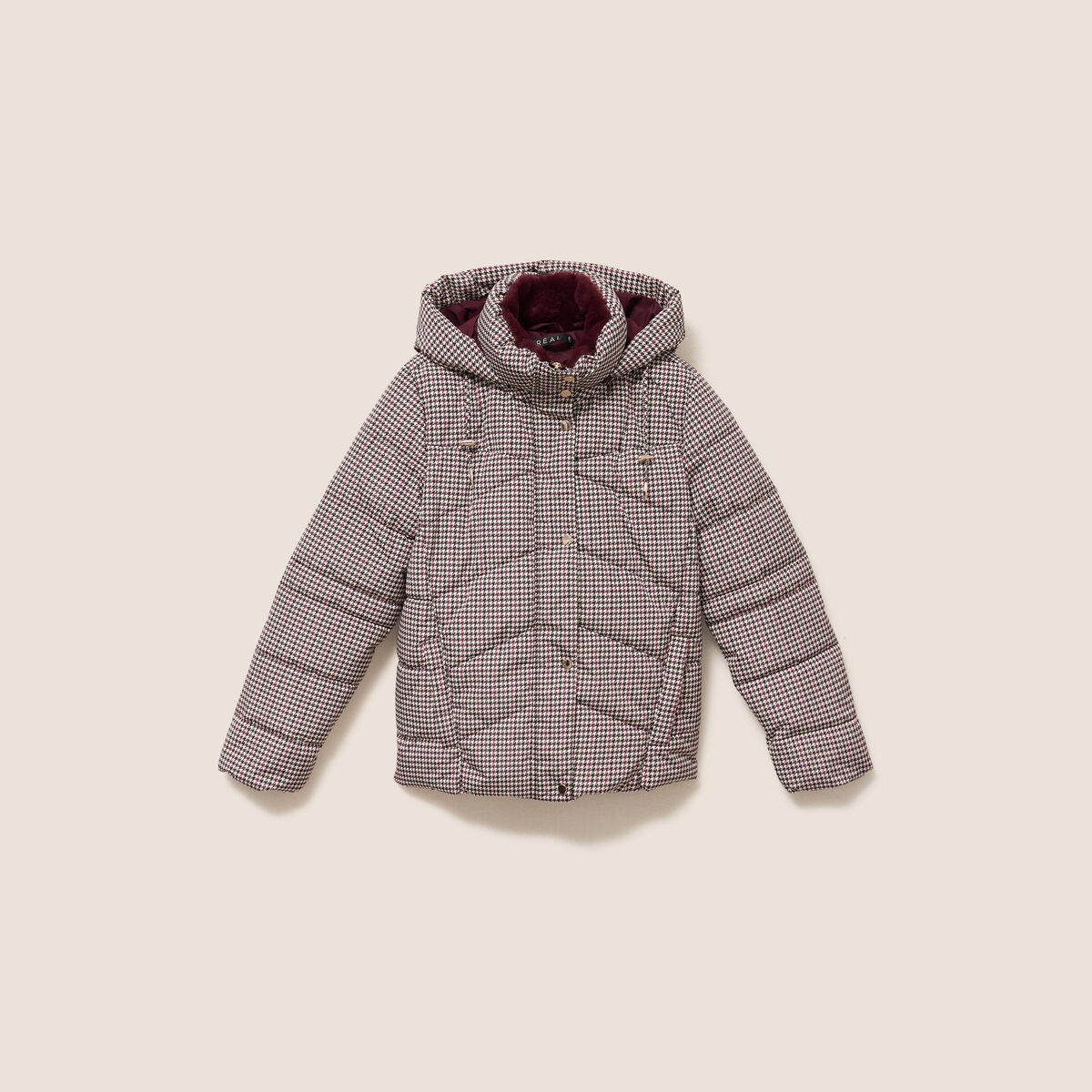 Doudoune capuche manches longues multicolore femme