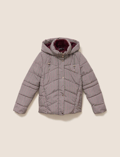 Doudoune capuche manches longues multicolore femme