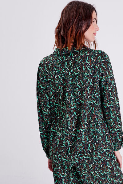Chemise manches longues vert pastel femme