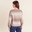 Pull col rond &agrave; sequins taupe femme