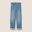 Jean coupe mom 7/8&egrave;me denim double stone femme