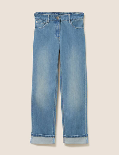 Jean coupe mom 7/8&egrave;me denim double stone femme