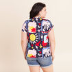 T-shirt manches courtes multicolore femme