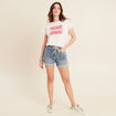 Short relax en jean denim double stone femme