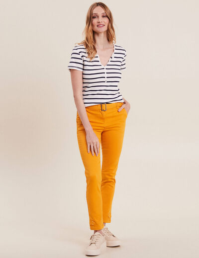 T-shirt manches courtes ecru femme