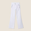 Pantalon coupe bootcut &agrave; pont blanc femme